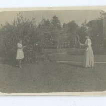 05.04 Bessie McKee and Dee Shaw playing badmitton